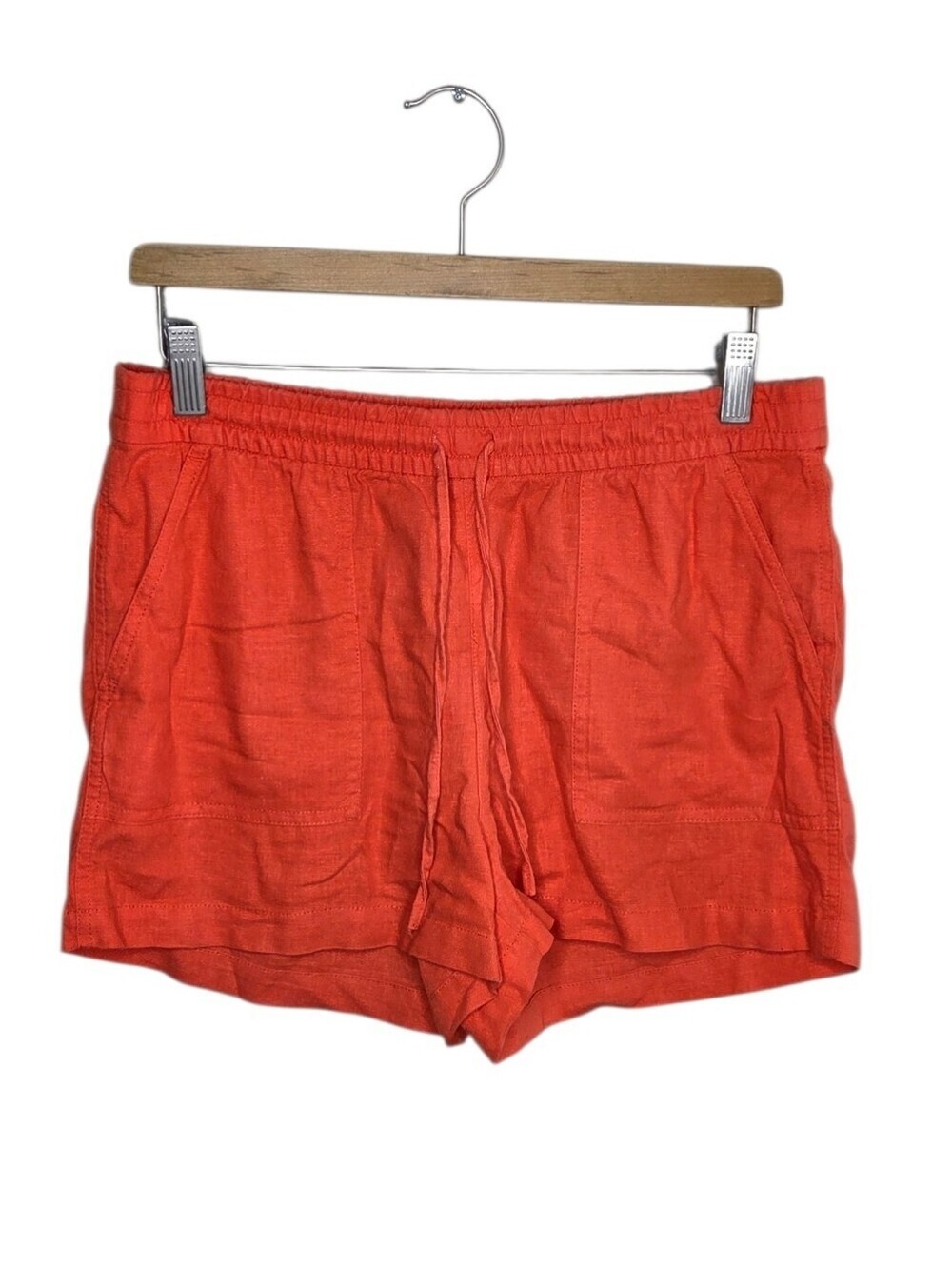 J. Crew Factory Orange Linen Blend Mid-Rise Shorts Size Small 2.5" Inseam